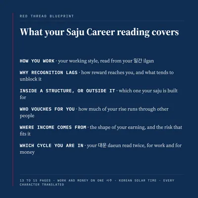 What is inside, from the Career Path, Korean Saju listing gallery